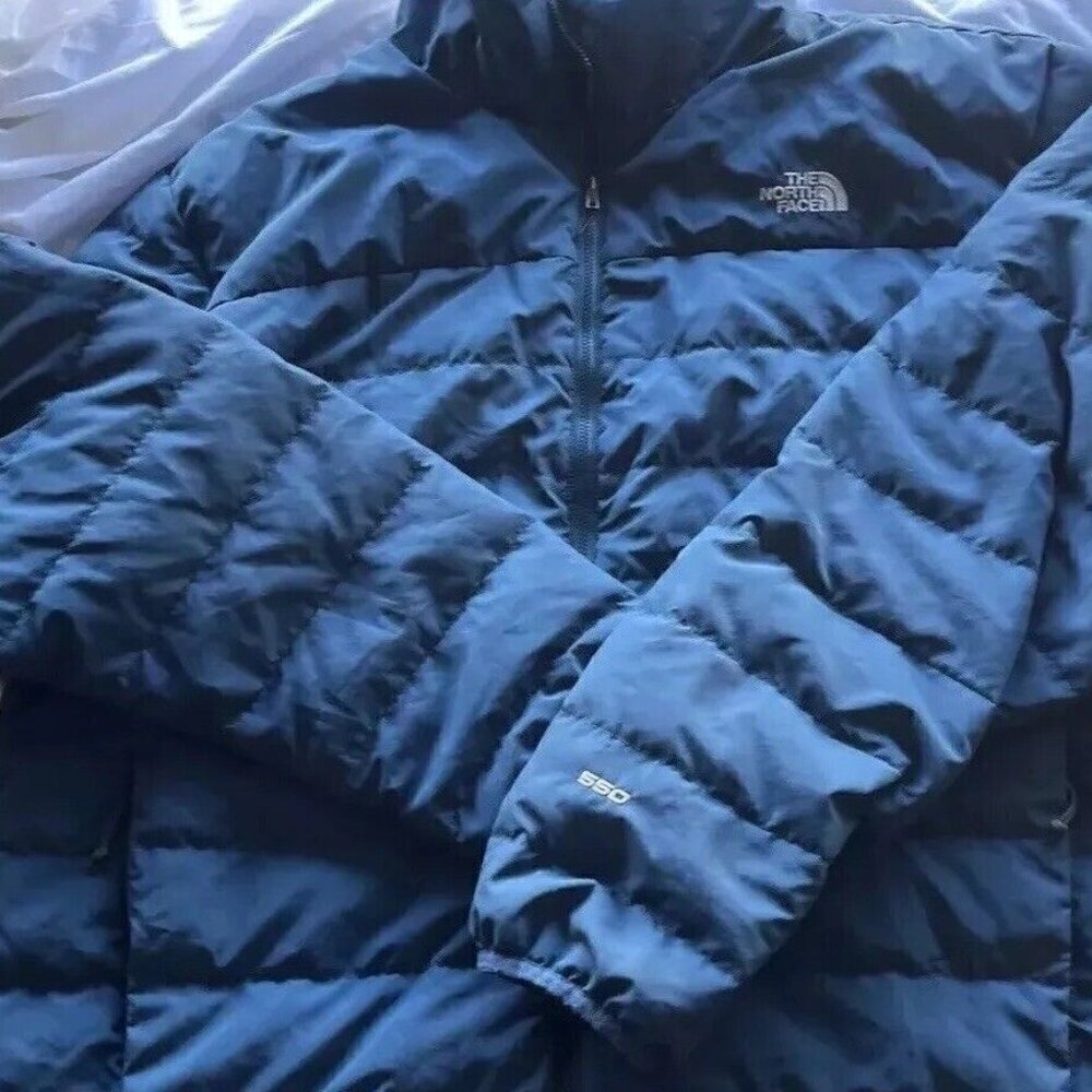The North Face 550 Menās Sz XL Bellevue Stretch Down Blue Puffer Jacket - CXN9